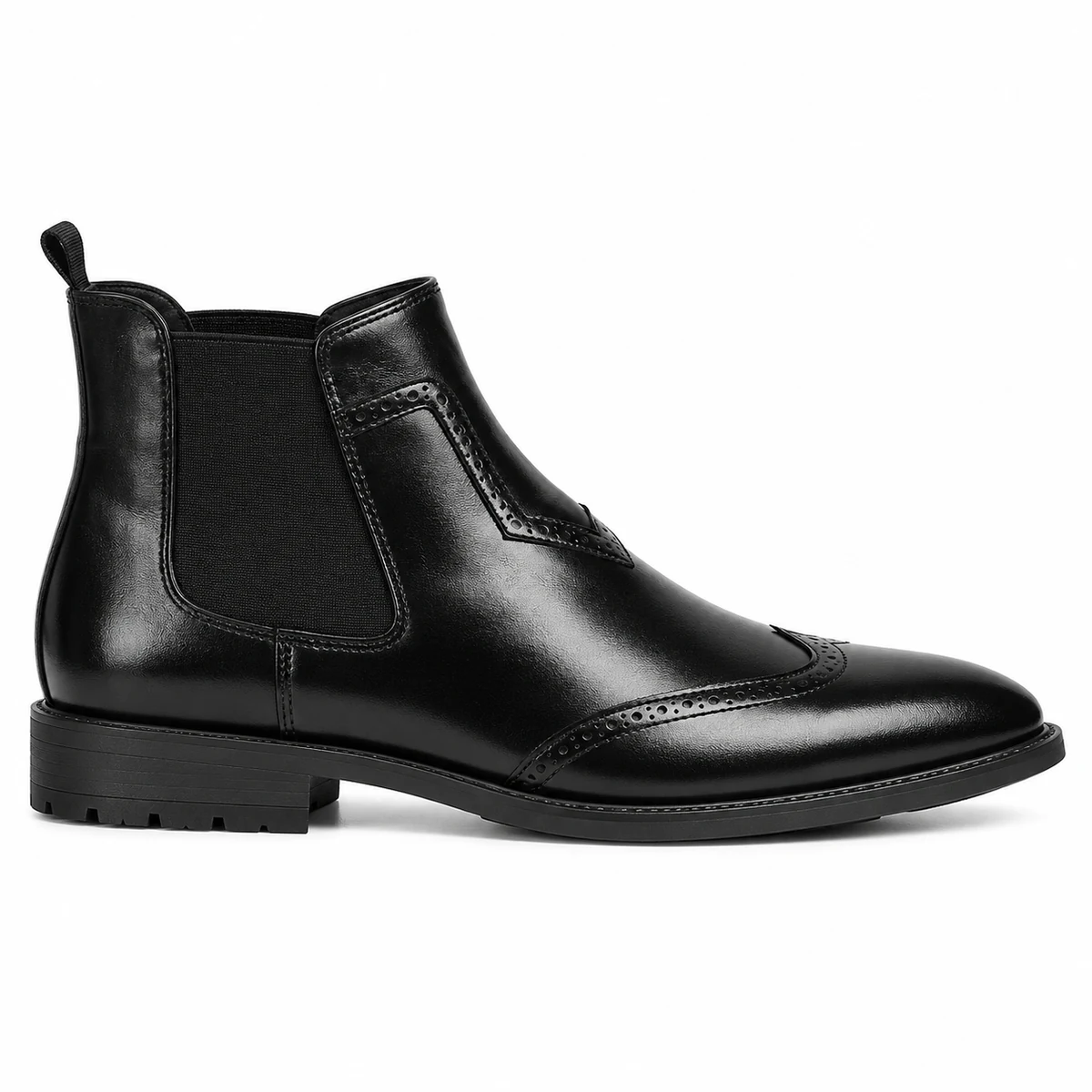 Bottines masculines noires à zip pratique et stylish avec finitions cousues