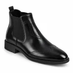 Bottines homme noires à zip avant et bout cousu pour un style élégant