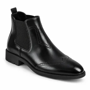 Bottines homme noires à zip avant et bout cousu pour un style élégant