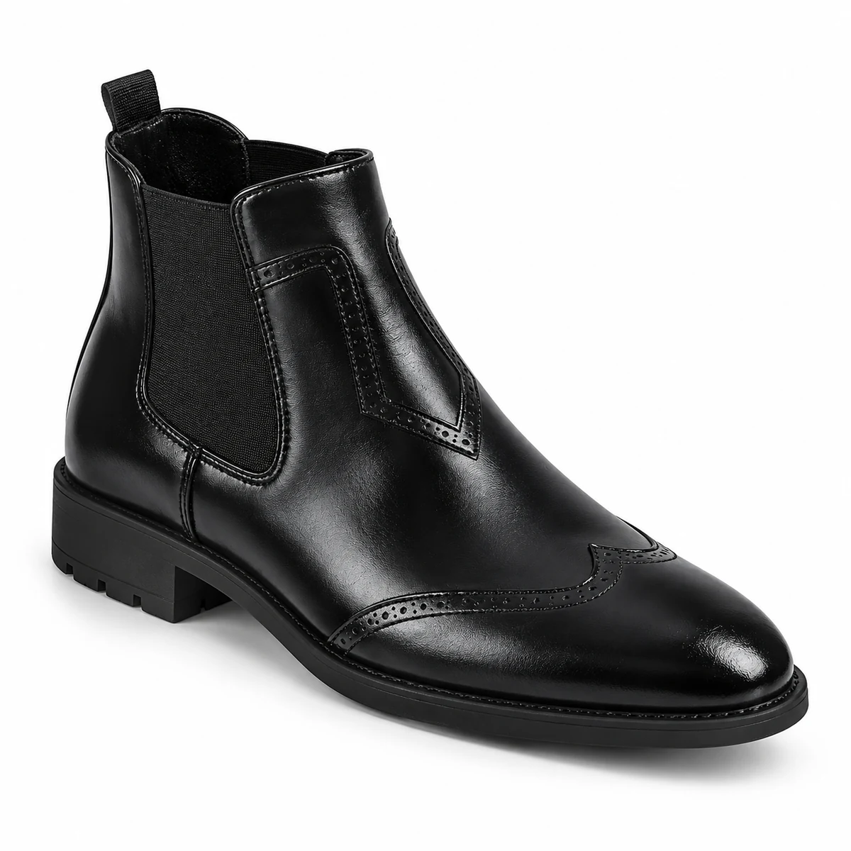 Bottines homme noires à zip avant et bout cousu pour un style élégant