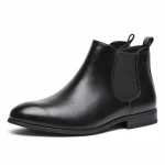 Bottines homme noires à zip avec empiècements élastiqués pour un style moderne