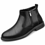 Bottines hommes noires à zip et empiècements texturés pour un style urbain