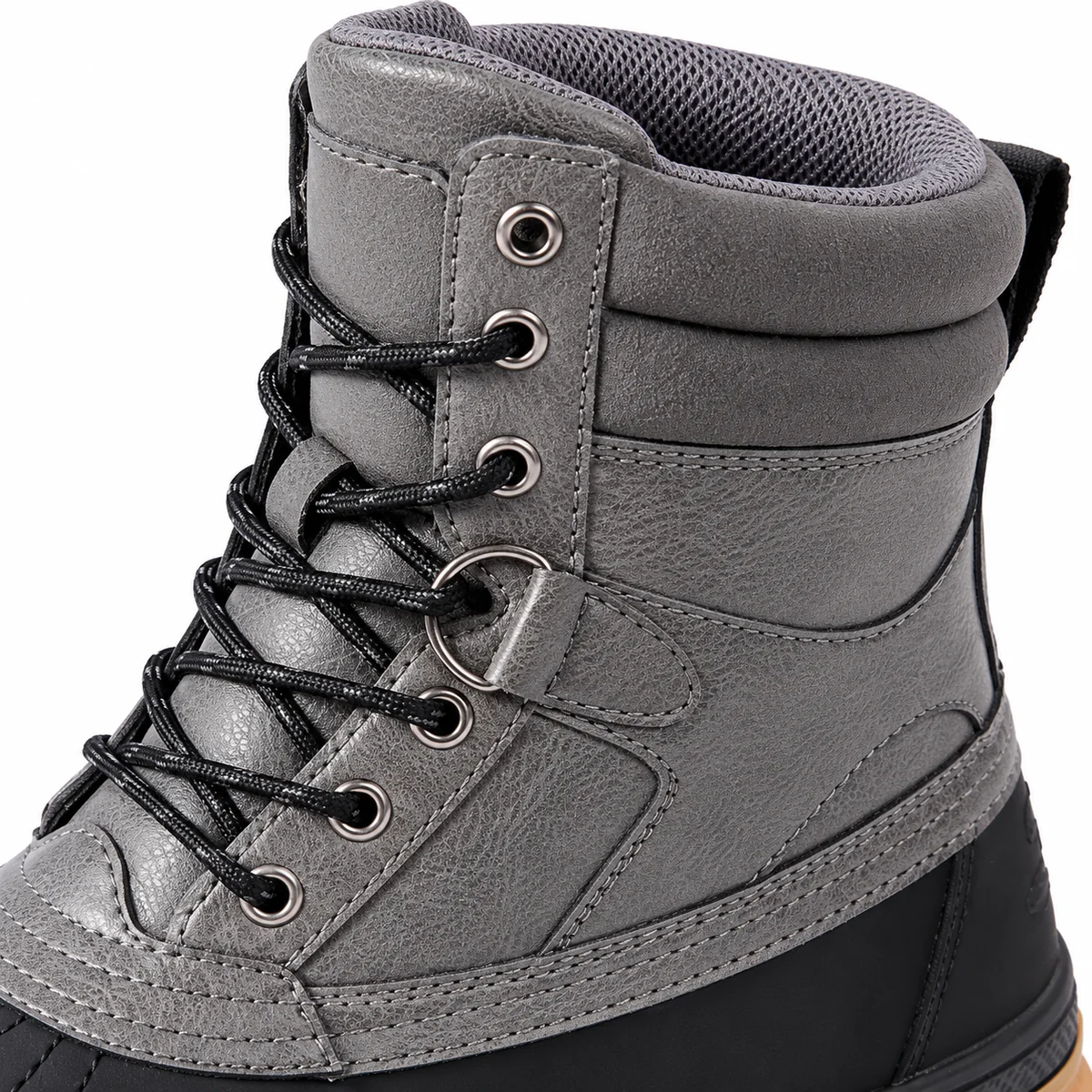 Bottines homme noires et grises à lacets confortables pour look tendance