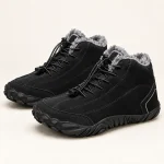 Bottines hommes noires fourrées à lacets pour hiver