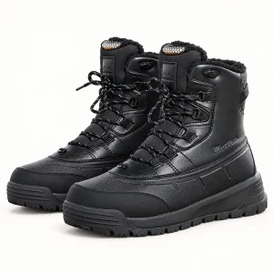 Bottines noires fourrées pour homme avec lacets style sport