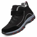 bottines homme noires fourrees a scratch et lacets vue principale