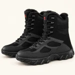 bottines homme noires fourrees a semelle aux reliefs obliques vue principale