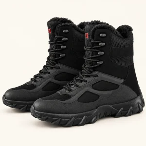 bottines homme noires fourrees a semelle aux reliefs obliques vue principale