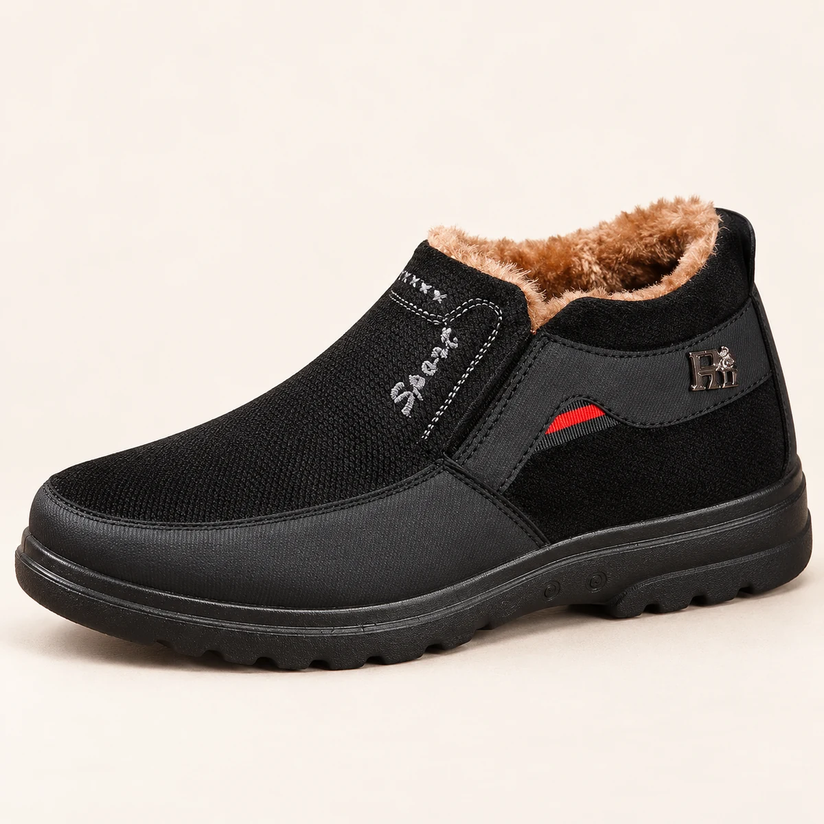 Bottines hiver homme à enfiler en textile chaud et confortable