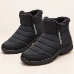Bottines homme noires matelassées avec zip pour hiver