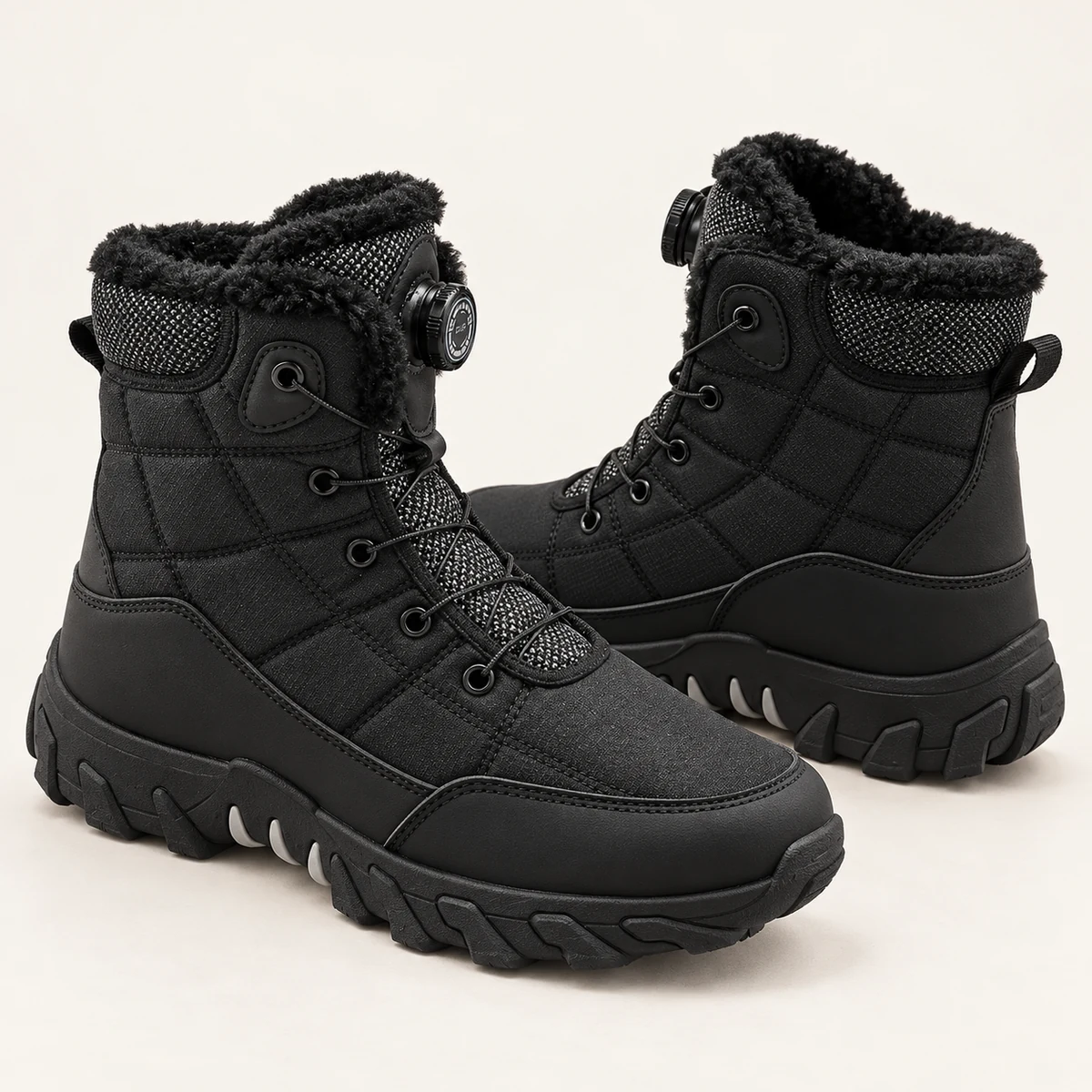 Bottines homme noires matelassées pour style urbain et confort