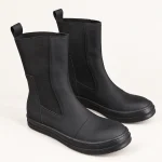 Bottines homme noires sans lacets avec panneaux élastiqués élégantes