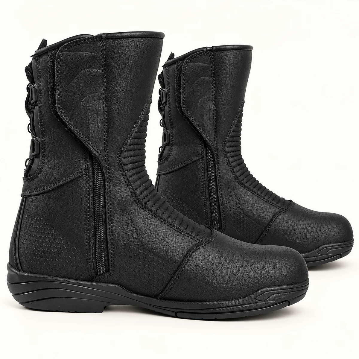 Bottines homme noires texturées avec zip latéral pour style urbain