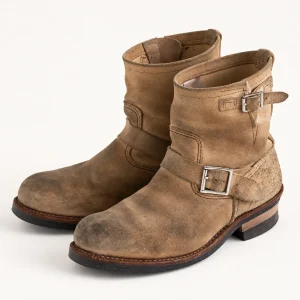 Bottines motardes homme taupe avec deux boucles élégantes