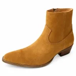 Bottines western homme camel avec coutures latérales élégantes
