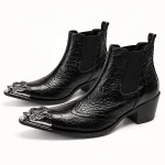 Bottines western pour homme noires avec bout métallique élégantes