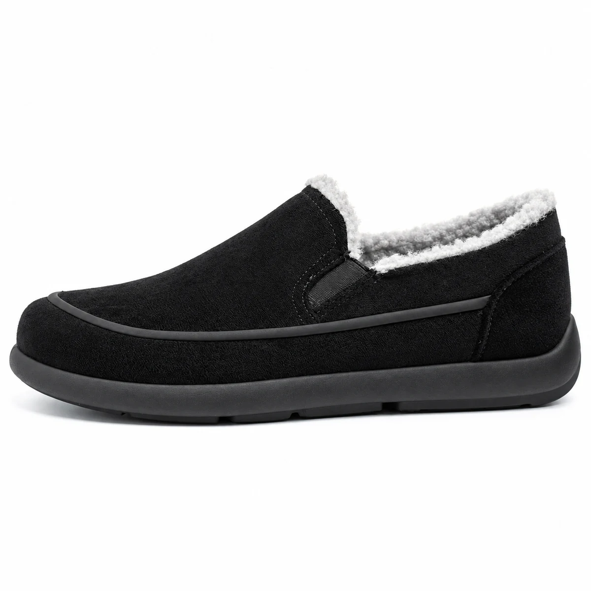 Vue de face des chaussures homme à enfiler en cuir avec col doublé résistant