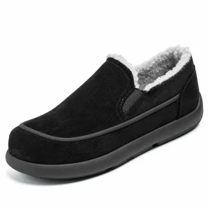 Chaussures homme à enfiler en cuir avec col doublé pour confort et style