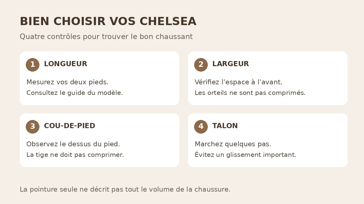 images Quelle taille choisir pour des bottines Chelsea homme
