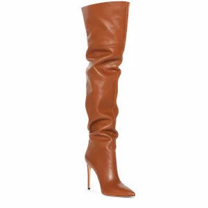 Cuissardes femme marron à talon aiguille — vue principale
